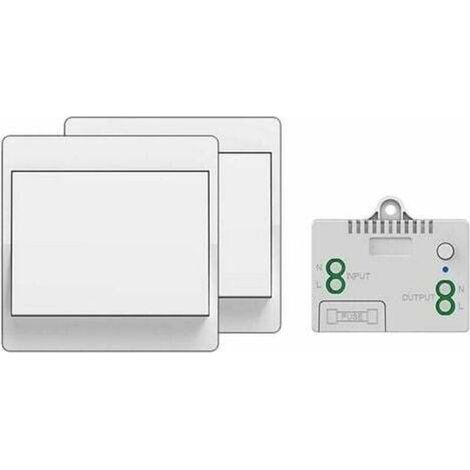 Interrupteur sans fil autoalimenté, sans pile, télécommande sans fil pour les lumières et appareils électriques, étanche et sûr, pouvant être installé directement dans une salle de bain(1 To 2) (1/5)