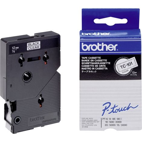Cassetta nastro Brother TC TC-101 Colore Nastro: Trasparente Colore carattere:Nero 12 mm 7.7 m (1/5)