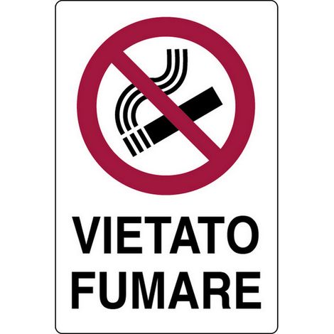TARGA SEGNALETICA VIETATO FUMARE L.311/1 30X20