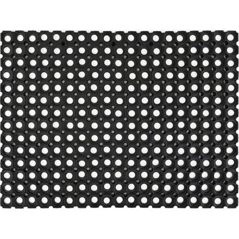 paillasson en Caoutchouc Souple - paillasson entrée Maison - Tapis Caoutchouc extérieur - résistant aux intempéries et recoupable - Tapis Anti-salissures, 80 x 120 cm, Noir (1/5)