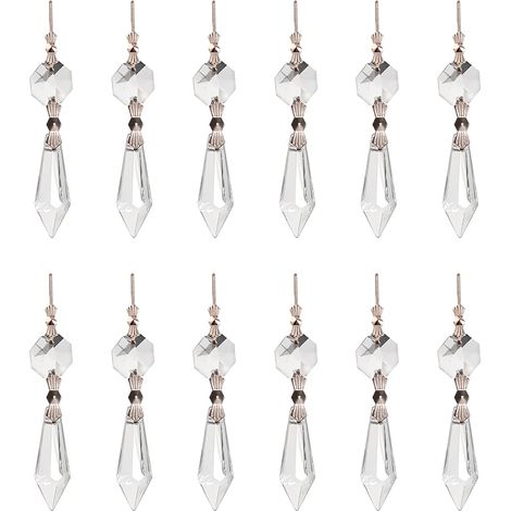 Prisme En Cristal - Effet Stalactite - Pour Lustre Et Rideau De Cristal - 12 Pièces (1/5)