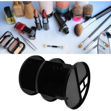 Drehbarer Schminkkoffer für den Schreibtisch, um 360 Grad drehbare Kosmetikaufbewahrungsbox, Kosmetikaufbewahrungsständer, Schmuckorganizer aus Acryl für den Schreibtisch, schwarz. (1/5)