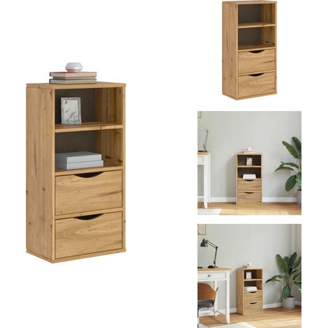 Armoire latérale avec tiroirs ODDA 40x24x79 cm bois massif pin - Armoire Latérale - Armoires Latérales - Armoire - Meuble De Rangement (1/5)