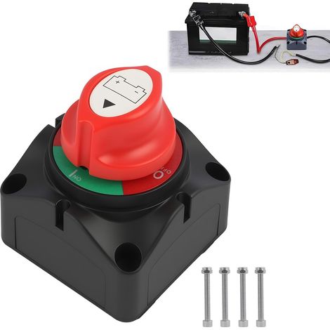12V-24V-Leistungsschalter, 300A-Batterietrennschalter, Ein/Aus-Batterieisolator, wasserdichter Hauptschalter für Fahrzeuge und Boote, geeignet für Autos, Motorräder, Yachten, Lkw und Schiffe (1/5)