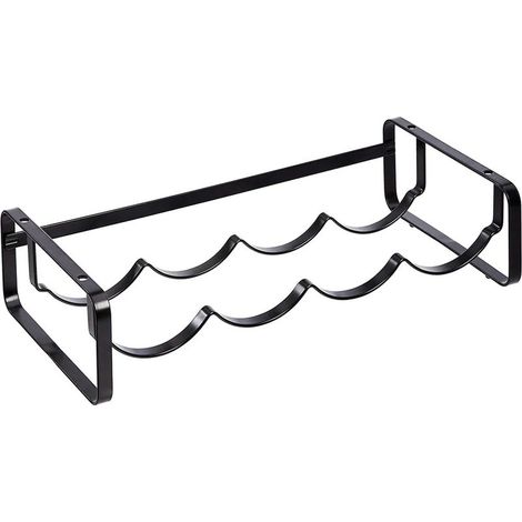 Porte-bouteilles - Casier à vin empilable en métal pouvant contenir jusqu'à 4 bouteilles - Support pratique pour bouteilles de vin ou autres boissons (1/3)