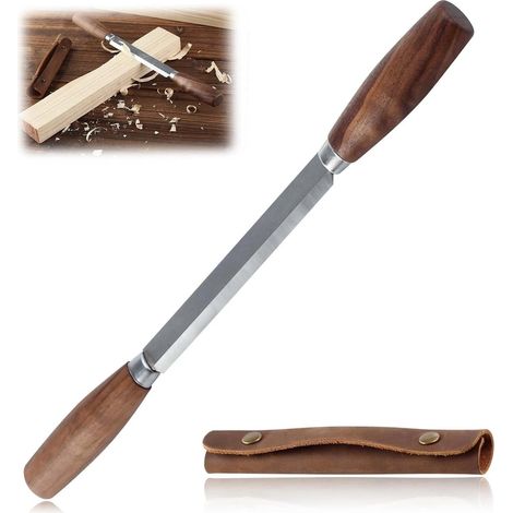 Couteau de Tirage 4,3" SK5 pour Travail du Bois Outil de sculpture sur bois, Outil de taillage sur bois,outil de travail du bois, avec étui en cuir (1/5)