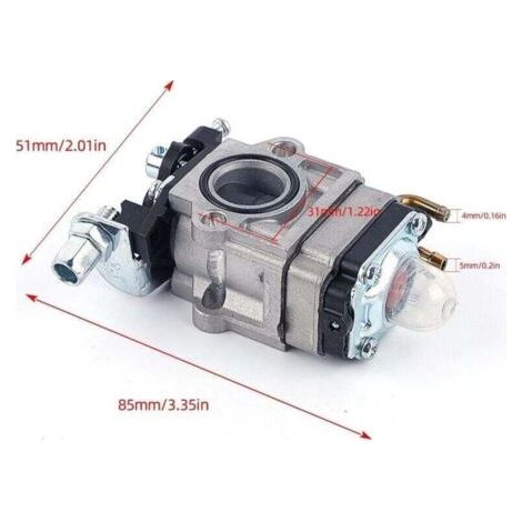 Kit carburatore per decespugliatore da 52cc, 49cc e 43cc con guarnizione, tubo flessibile, candela e filtro carburante.