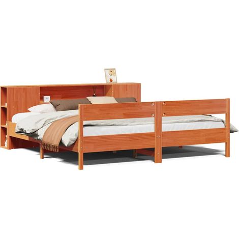 Maison Exclusive - Letto Libreria senza Materasso Marrone Cera 200x200 cm in Pino