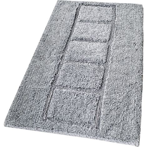 Tappeto Bagno Cotone Shaggy 55x90 Cm Scendiletto Camera Morbido Assorbente Antiscivolo - Grigio (1/5)