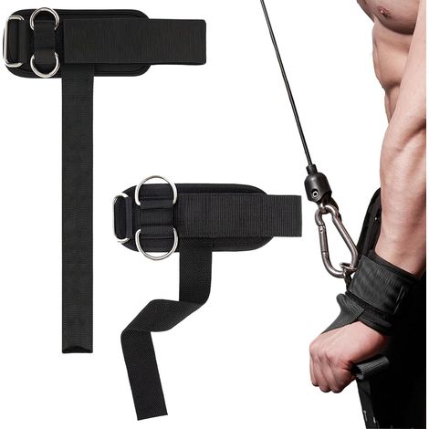 2 Pièces Sangle De Tirage Musculation, Sangle Musculation Poignet, Bande Poignet Musculation, Double Anneau d, Prise Antidérapante Avec Coussinet, pour Tractions, Entraînement Force (1/5)