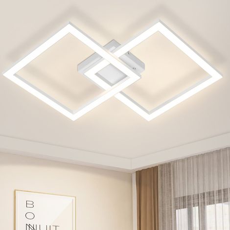 GBLY Deckenlampe LED Deckenleuchte Wohnzimmer - Schlafzimmerlampe weiß Wohnzimmerlampe 24W Küchenlampe Modern 3000K Warmweiß Flurlampe Eckig Deckenbeleuchtung für Wohnzimmer Küche Flur