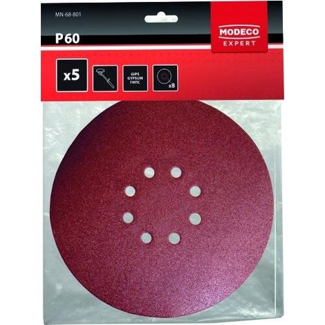 Papier abrasif Modeco mn-68-804 diamètre 225 mm 5 pcs (1/3)
