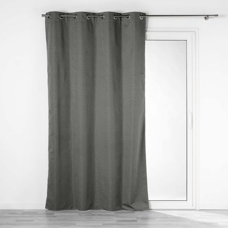 Rideau à œillets occultant jacquard 140x260 cm Darko anthracite (1/5)
