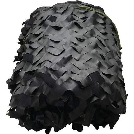 Camouflage Filet Armée Camo Net pour la Chasse Thème Militaire Tir Décoration Parasol Camping et Cacher Jardin Décoration,3x5m,noir (1/4)