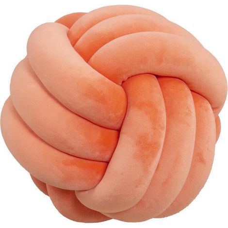 Dekoratives Knotenkissen – weich und bequem, ideal für Schlafzimmer, Sofas, Büros und mehr. (orangerot, 22 cm) (1/5)