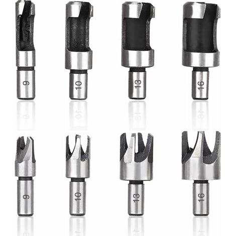 Wood Plug Drill Bits, 6mm/10mm/13mm/16mm Wood Plug Drill Bit, Carbon Steel Wood Plug Drill for Woodworking, Claw and Conical Wood Drill Bits