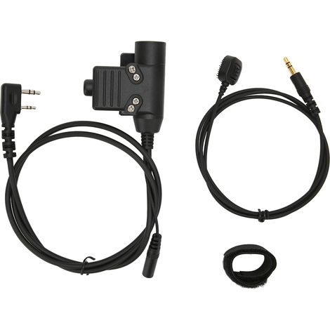 Leistungsstarkes U94 PTT-Fingermikrofon, klare Klangqualität und Freisprechfunktion, U94 PTT-Adapter für Kenwood TK3107, schwarz (1/5)