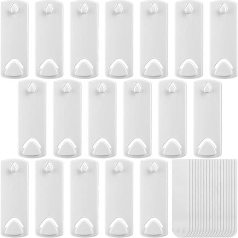 Lot de 18 crochets pour tableaux, crochets en dents de scie avec bandes adhésives amovibles, pour accrocher vos tableaux au mur sans clous. (1/5)