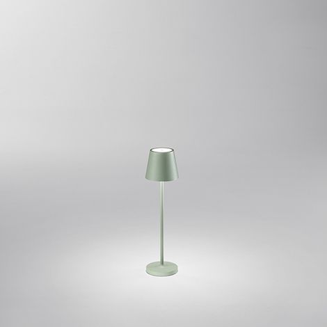 Lampada Tavolo Esterno Moderna Mini Diva Alluminio Verde Led 1,5W 3000K