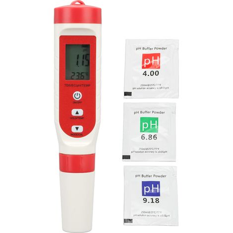 Testeur d'eau numérique 4 en 1 PH TDS EC Température, stylo étanche IP65, écran LCD HD, mesure multifonction précise (1/5)