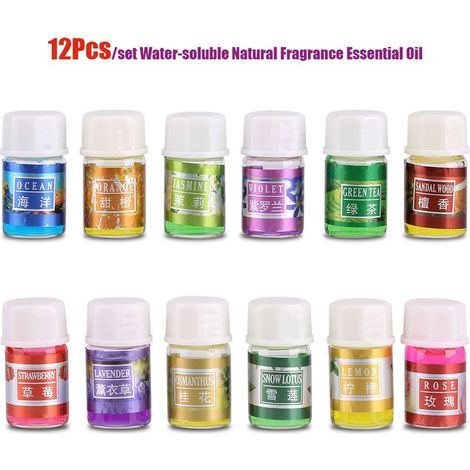 12 pièces Huiles Essentielles Naturelles Solubles pour Diffuseur et Aromathérapie (1/5)