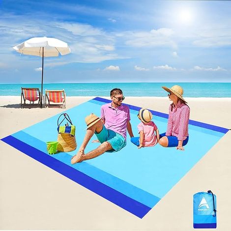 Stranddecke, Strandmatte, Picknickdecke für draußen, kompakt für 4-7 Personen