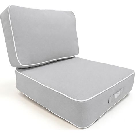 Ensemble Coussins Premium 50x50 Gris Clair - Épais 12cm & Finition Passepoil