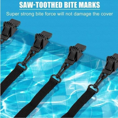 Kit De Fixation Pour Enrouleur De Bâche Solaire - 24 Pièces - Compatible Bâche Piscine Creusée - Sangles Clips Et Attaches Auto-Agrippantes (1/5)