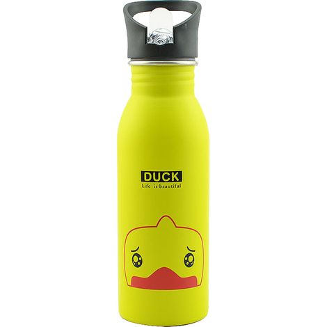 Gourdes pour enfants avec paille, motif dessin animé, en acier inoxydable, idéales pour les voyages (filles et garçons). (1/5)