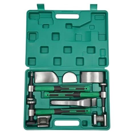 9-teiliges Karosserie-Ausbeulwerkzeug-Set mit Ausbeulhämmern, professionelles Werkzeug für präzise Blecharbeiten, lackschadenfreie Ausbeultechnik an Autos und - (1/5)