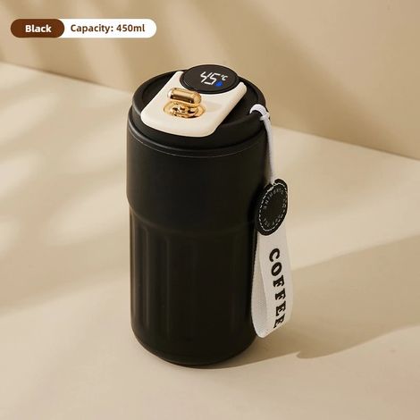 Gobelet isotherme (noir, 450 ml) en acier inoxydable 316, isolation sous vide, affichage intelligent de la température (1/4)