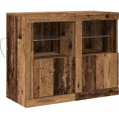 Maison Exclusive - Madia LED 2 pcs Legno vecchio 41 x 37 x 67 cm Legno multistrato