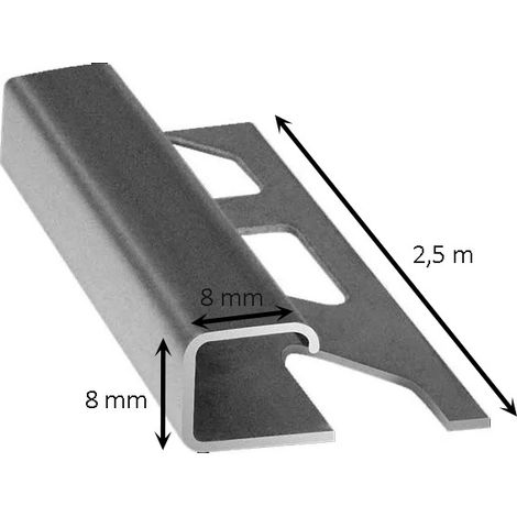 Profilo jolly quadro in acciaio 2,5 metri : Modello - 8MM LUCIDO (1/2)