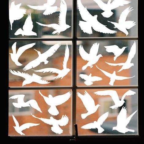 (37Pièces)Autocollants de Fenêtre Anti-Collisio, Autocollants de Fenêtre en Oiseau, Permet d’éviter Que Les Oiseaux Ne Se Cognent dans Vos Fenêtres (1/5)