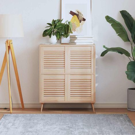 vidaXL Porte a persiana con porta 4 pz Naturale 39,5 x 39,4 cm