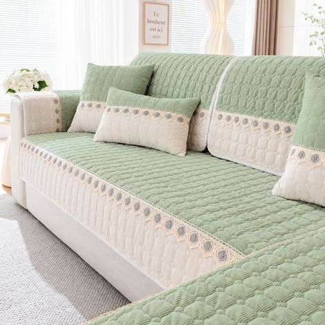Housse Canapé Velours Côtelé QCDY-Soleil Chaud Vert menthe 70 × 90 cm fauteuil une place universel pour accoudoirs 35 × 35 × 3 cm 380 g – Livraison gratuite