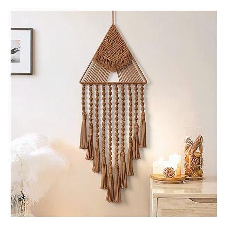Vent de Bohême géométrique tissé tapisserie Wall Art tressé capture dreamnet vent de Bohême coton tapisserie décorations faites à la main pour la maison, chambre à coucher, salon, appartement, Chambre (1/5)