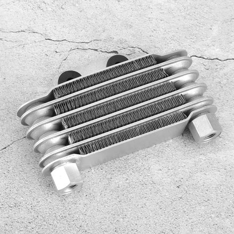 Refroidisseur d'huile universel pour moteur de moto, adapté au remplacement du radiateur de vélo tout-terrain, 125-250 cm3, argenté à 5 couches, refroidisseur d'huile universel pour moto (petit modèle (1/5)