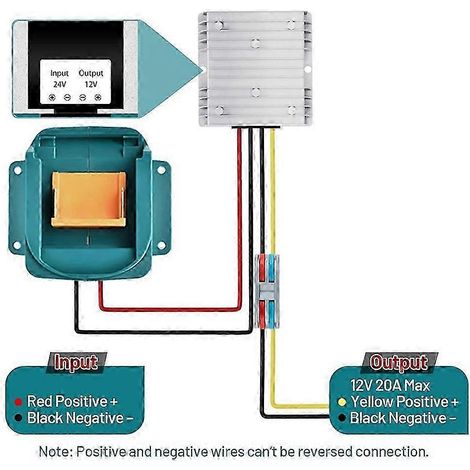 Convertisseur abaisseur 18 V vers 12 V pour Makita 18 V (adaptateur de batterie pour motoneige électrique), régulateur de tension abaisseur CC 12 V 20 A 240 W (1/4)