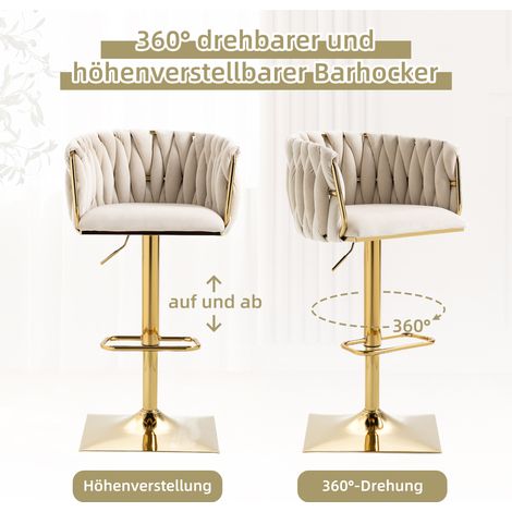 Tabouret de Bar Vintage avec Dossier et Repose-pieds, Hauteur Comptoir, Chaise de Cuisine pour Îlot, Comptoir, Salle à Manger, Fête, Coin Détente (1/5)