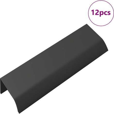 Griff 12 pcs Schwarz 120 x 39,6 x 17 mm Aluminium vidaXL