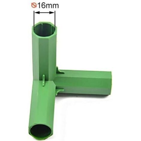 Connecteur pour structure de serre, connecteur pour mobilier de serre, 10 accessoires de connexion pour structure de jardin, support stable de 16 mm pour structure de serre (angle droit Ă 3 voies) (1/3)