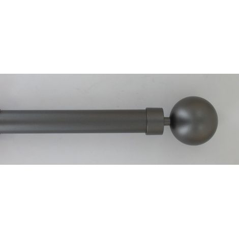 Madeinnature – Tringle à rideaux métal réglable 120x210 cm – Diamètre 28 mm – 3 supports et 2 embouts inclus – Couleur anthracite (1/2)