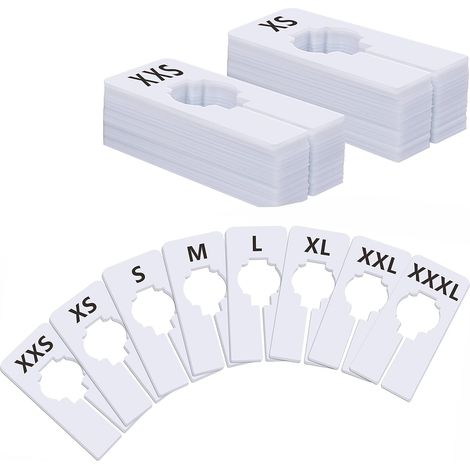 Diviseur De Rangée - 40 Pièces - Blanc - PVC - 2 5 X 5 Pouces - Diamètre Intérieur 1 38 Pouces - Pour Cintres Et Rails De Séchage - Lot Complet XXS À XXXL (1/5)