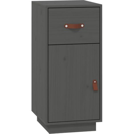Credenza buffet cassettiera mobile contenitore organizer cucina soggiorno soggiorno 34 x 40 x 75 cm legno massello di pino grigio 020031785