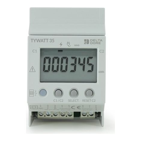 Indicateur de consommation électrique compteur monophasé Tywatt 35 DELTA DORE 6110045 (1/4)