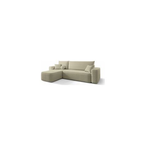 Canapé d’angle tissu bouclé convertible avec coffre CENA angle gauche-Beige-angle gauche (1/5)