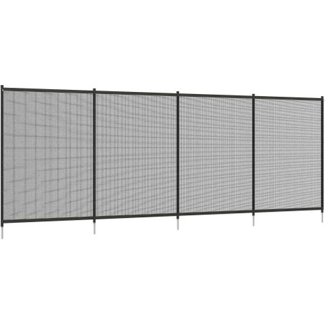 Clôture décorative pour piscine, terrasse et balcon – Lot de 4 panneaux en treillis noir (365 x 126 cm), avec poteaux inclus, facile à installer, résistante aux intempéries