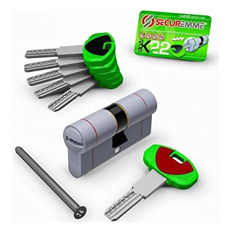 Cilindro Sagomato Evo K22 Top Securemme Ott.nich.satin Chiavi 5 mm 102 41