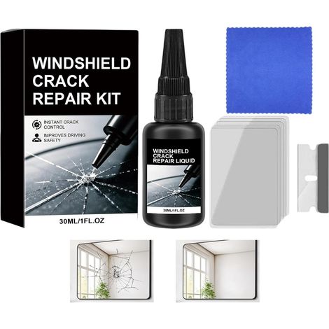 Kit de Réparation pour sur Pare-Brise 30 ml Réparation Rapide Haute Kit de réparation pour pare-brise Pour berlines, camions, SUV, vitres latérales et rétroviseurs (1/5)